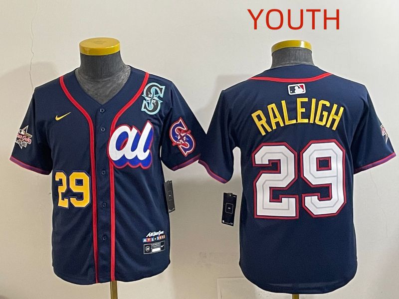 Youth 2025 Seattle Mariners #29 Raleigh Drak Blue All star Nike MLB Jersey style 18->women mlb jersey->Women Jersey